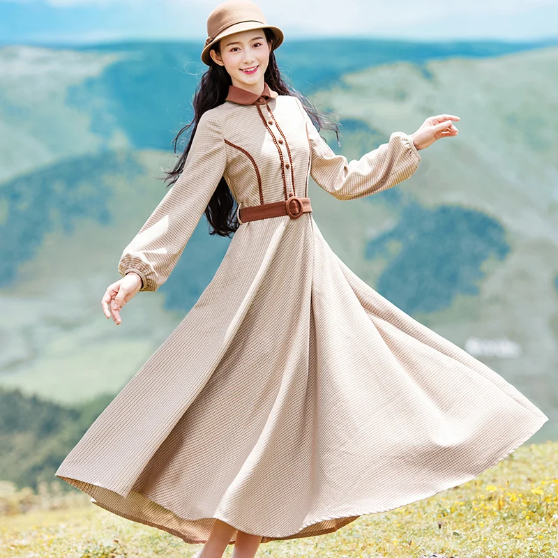 Free Shiping 2019 New Boshow Women Vintage Long Maxi Lantern Sleeve Dresses Spring And Autumn Plaid Dresses With Belt S-L
Free Shiping 2019 New Boshow Women Vintage Long Maxi Lantern Sleeve Dresses Spring And Autumn Plaid Dresses With Belt S-L