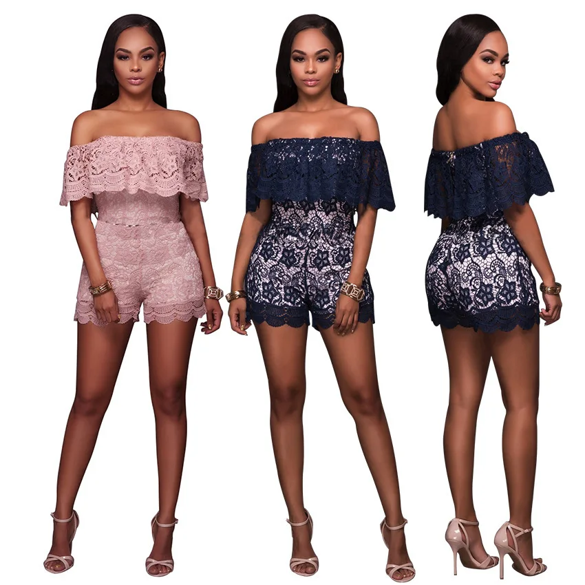 2017 Summer Woemn Suits Ruffle Overalls Bodycon Playsuits Leotard Off Shoulder Lace Bodysuit Women Two Pieces Set Tops+pants
2017 Summer Woemn Suits Ruffle Overalls Bodycon Playsuits Leotard Off Shoulder Lace Bodysuit Women Two Pieces Set Tops+pants