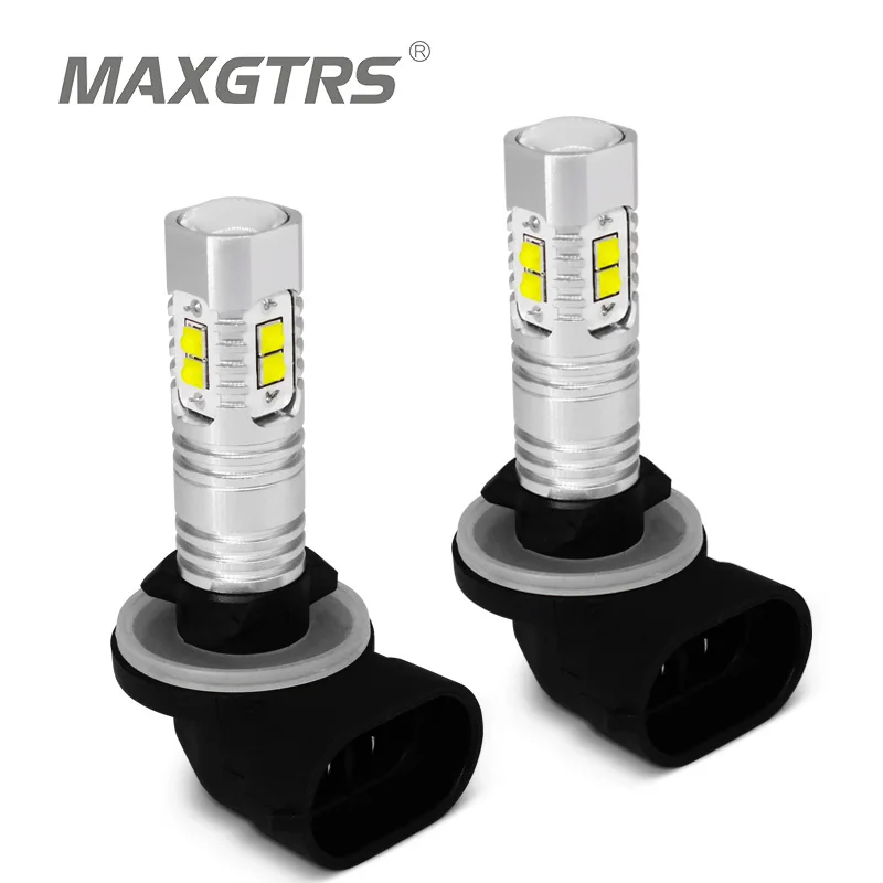 

2 x H27 881 880 LED 30W 50W LED Bulb CREE Chip Car Daytime Running Light Driving Fog DRL Projector Lens Bulb lamp White Red