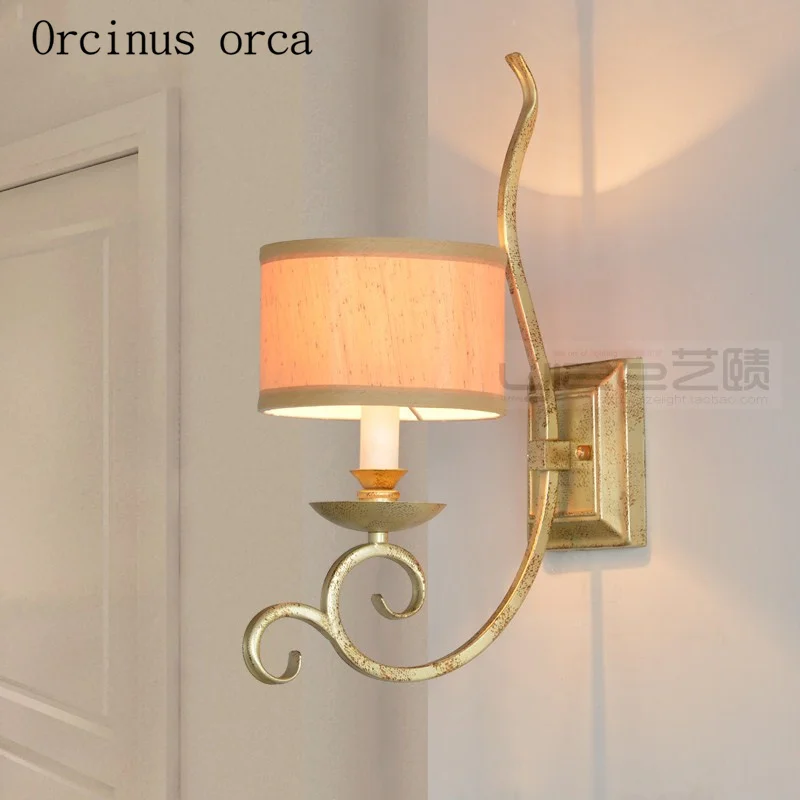 American countryside old iron art wall lamp living room entrance bedroom bedside lamp Nordic creative cloth art wall lamp
American countryside old iron art wall lamp living room entrance bedroom bedside lamp Nordic creative cloth art wall lamp