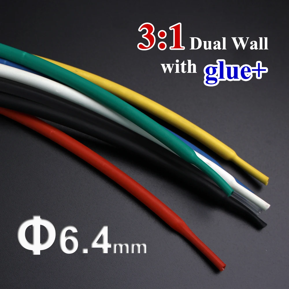 1meter/lot 6.4mm 3:1 Dual Wall Heat Shrink Tube with thick Glue heatshrink Tubing Adhesive Lined Cable Sleeve Wrap Wire kits
1meter/lot 6.4mm 3:1 Dual Wall Heat Shrink Tube with thick Glue heatshrink Tubing Adhesive Lined Cable Sleeve Wrap Wire kits