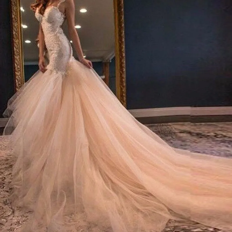 vestido de festa Mermaid Wedding Gown Long Formal Dresses Appliques Sleeveless Sexy Backless Spaghetti Prom Gowns Custom made
vestido de festa Mermaid Wedding Gown Long Formal Dresses Appliques Sleeveless Sexy Backless Spaghetti Prom Gowns Custom made