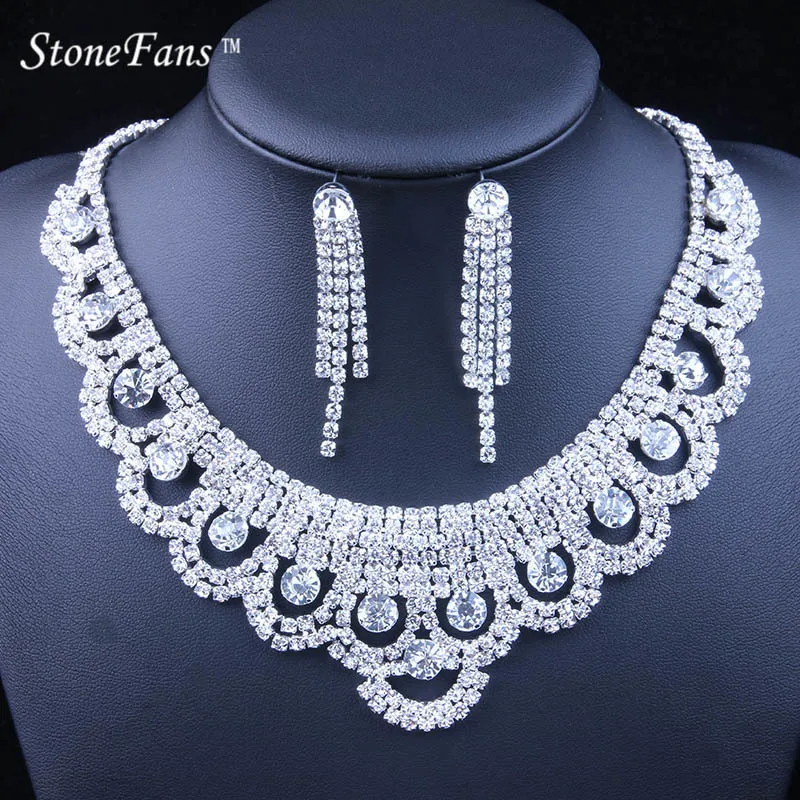 StoneFans Silver Color Round Crystal Bridal Jewelry Sets Newest Evening Accessories Wedding Party Necklace Set For Women Jewelry
StoneFans Silver Color Round Crystal Bridal Jewelry Sets Newest Evening Accessories Wedding Party Necklace Set For Women Jewelry