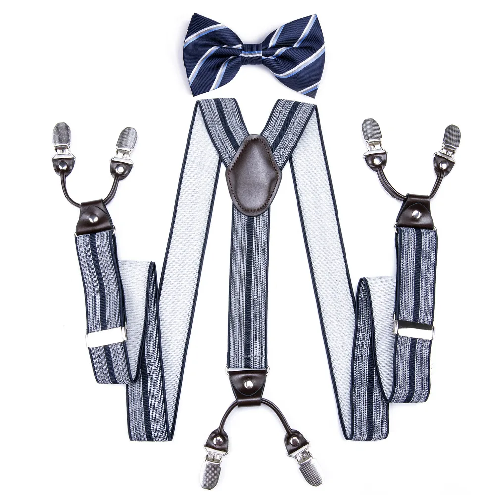 DiBanGu Men's Suspenders 6 Clips Braces Leather Suspensor Bowtie Set Adjustable Belt Strap Vintage Mens Suspender BH002-LH016
DiBanGu Men's Suspenders 6 Clips Braces Leather Suspensor Bowtie Set Adjustable Belt Strap Vintage Mens Suspender BH002-LH016
