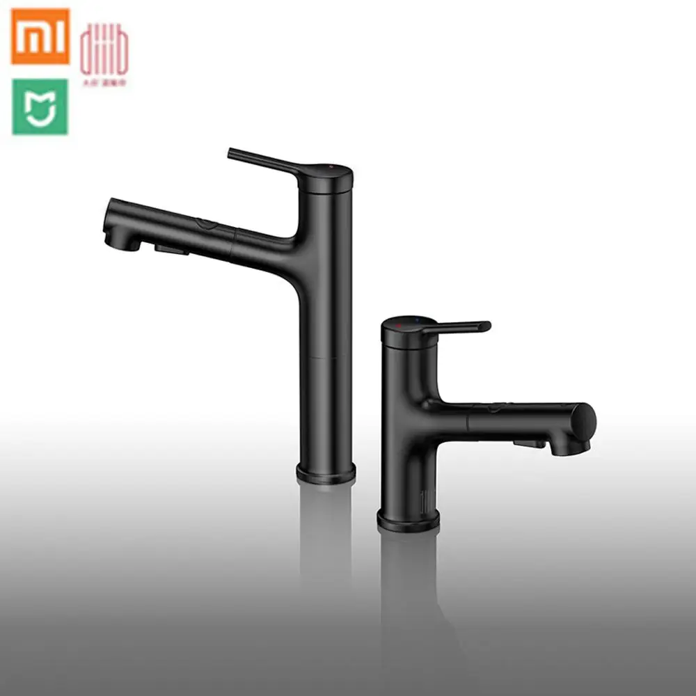 

Diiib Bathroom Basin Sink Faucet Pull Rinser Sprayer Gargle Brushing Tap Black Kitchen Faucet From Youpin