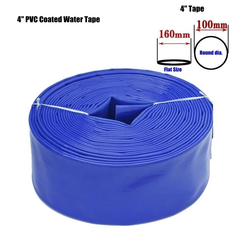 Wholesale 20m/Roll 4" Plastic Coating Water Tape Soft Pipe High Pressure Resistance Mine Slush Pumping PVC Coated Water Belt
Wholesale 20m/Roll 4" Plastic Coating Water Tape Soft Pipe High Pressure Resistance Mine Slush Pumping PVC Coated Water Belt