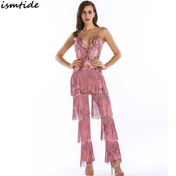 Black Jumpsuit Sexy Clubwear Womens Rompers Deep V Neck Sequin Tassel Evening Party Rompers Playsuit Backless Jumpsuit Long Pant
Black Jumpsuit Sexy Clubwear Womens Rompers Deep V Neck Sequin Tassel Evening Party Rompers Playsuit Backless Jumpsuit Long Pant