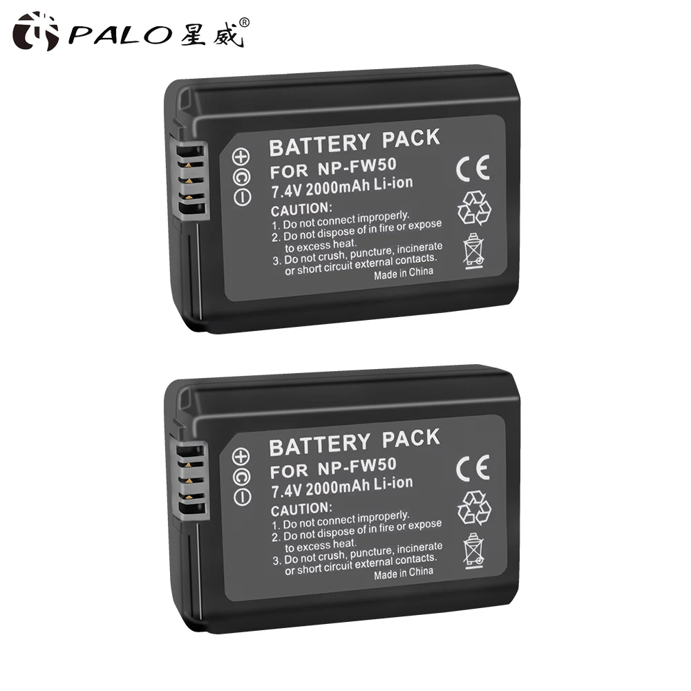 PALO 4 шт. NP-FW50 NP FW50 батарея для камеры SONY A5000 A5100 A7R NEX 6 7 5TL 5R 5N 3Nl A6000 5T 5C 3N A7 NEX6 NEX7 NEX5TL NEX5R |