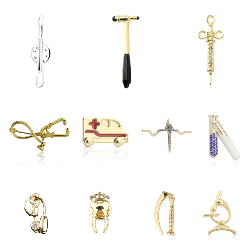 Medical Instrument Ambulance Syringe Medical Instruments Experimental bottle scalpel ECG Brooch Clothes Gold Silver Jewelry
Medical Instrument Ambulance Syringe Medical Instruments Experimental bottle scalpel ECG Brooch Clothes Gold Silver Jewelry