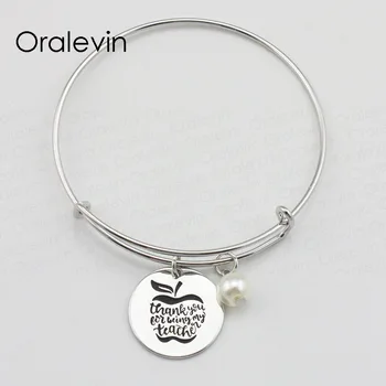 THANK YOU FOR BEING MY TEACHER Inspired Hand Stamped Engraved Custom Pendant Expandable Bracelet Jewelry,10Pcs/Lot, #LN1758B
THANK YOU FOR BEING MY TEACHER Inspired Hand Stamped Engraved Custom Pendant Expandable Bracelet Jewelry,10Pcs/Lot, #LN1758B