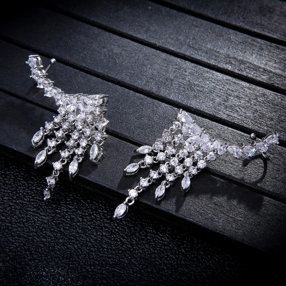 Luxury Elegant Long Tassel Water Drop Full Cubic Zirconia Pave Silver Wedding Earring For Women Engagement E5970
Luxury Elegant Long Tassel Water Drop Full Cubic Zirconia Pave Silver Wedding Earring For Women Engagement E5970