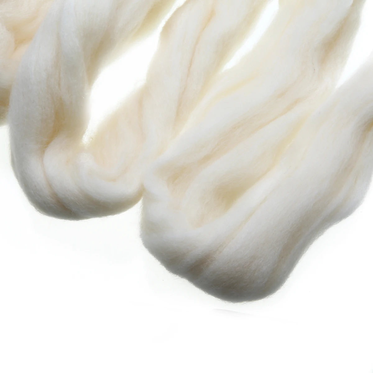 100g Cream White Needle Felting Wool Fluffy Soft Felting Wool Tops Roving Spinning Weaving Wool Fiber For DIY Sewing Crafts