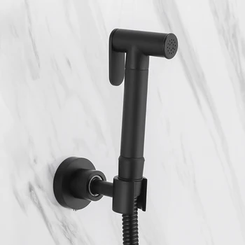 Handheld Bidet Spray Shower Set Toilet Shattaf Sprayer Douche kit Bidet Faucet with Movable holder ,Matte Black,solid brass
Handheld Bidet Spray Shower Set Toilet Shattaf Sprayer Douche kit Bidet Faucet with Movable holder ,Matte Black,solid brass