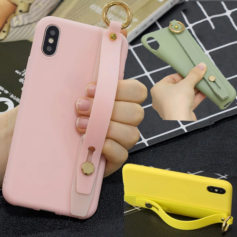 Simple Candy Color Wrist Strap Soft Silicone Bracket Case for iPhone 6 6S 7 8 Plus X XR XS Max Wristband Stand Finger Ring Cover
Simple Candy Color Wrist Strap Soft Silicone Bracket Case for iPhone 6 6S 7 8 Plus X XR XS Max Wristband Stand Finger Ring Cover
