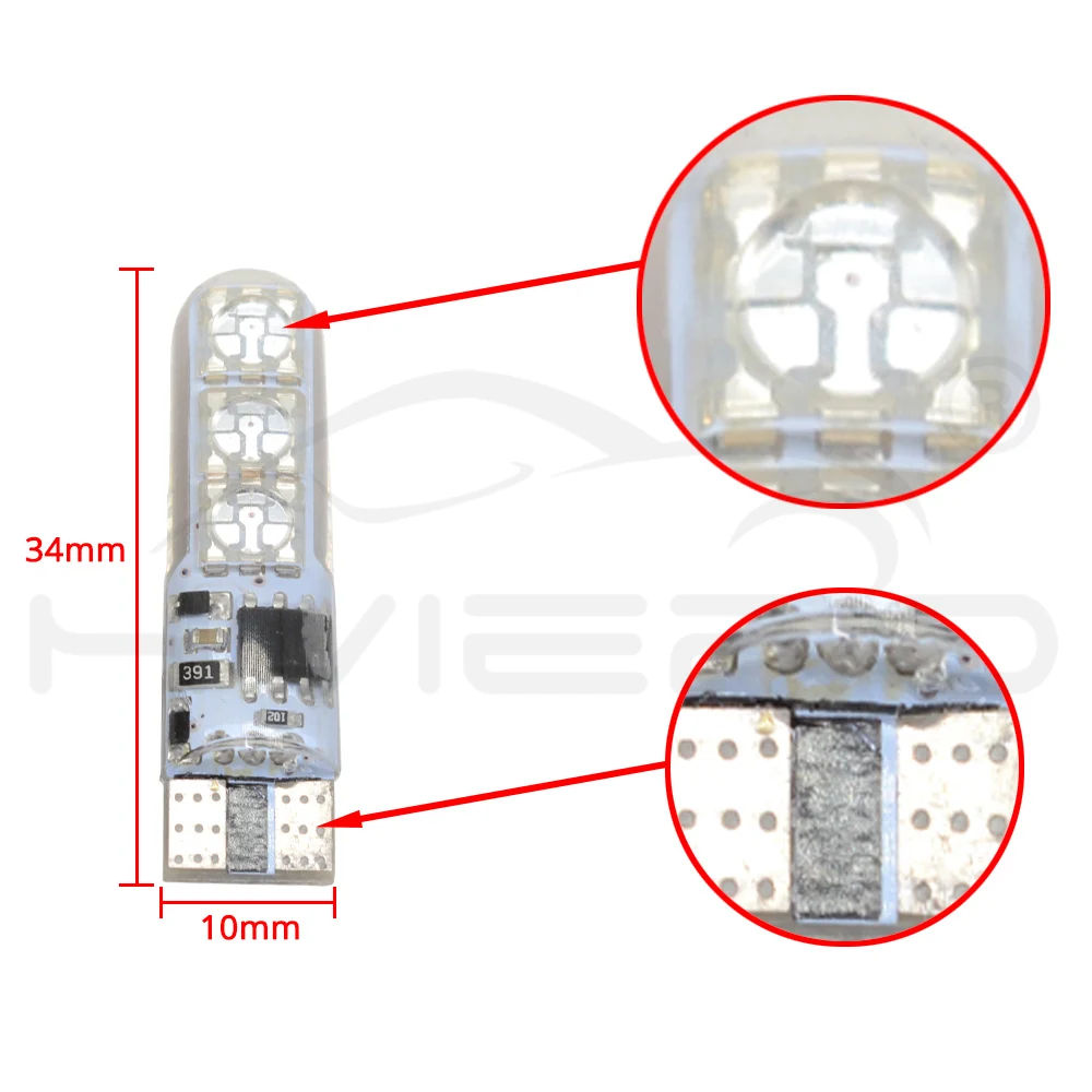 Hviero 2X T10 Silica Gel RGB w5w LED with Remote Controller RGBW 501 194 168 6SMD 5050 Strobe Car Wedge Side Light DC 12V Car Bulbs
