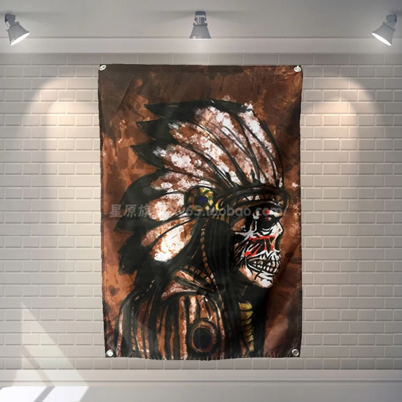 Indian Skull Retro Industrial Style Rock Music Poster Scrolls Bar Cafes Home Decor Banners Hanging Art Waterproof Cloth Decor
Indian Skull Retro Industrial Style Rock Music Poster Scrolls Bar Cafes Home Decor Banners Hanging Art Waterproof Cloth Decor