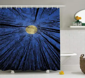 Forest Home Decor Shower Curtain Full Moon in Woods Star Night Heavenly Lunar Treetops Up Space Art Fabric Bathroom Decor
Forest Home Decor Shower Curtain Full Moon in Woods Star Night Heavenly Lunar Treetops Up Space Art Fabric Bathroom Decor