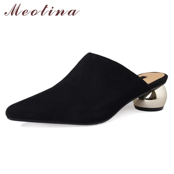 Meotina High Heels Women Mules Shoes Kid Suede Strange Style Heels Shoes Fashion Pointed Toe Slipper Lady Spring Pink Size 33-40
Meotina High Heels Women Mules Shoes Kid Suede Strange Style Heels Shoes Fashion Pointed Toe Slipper Lady Spring Pink Size 33-40