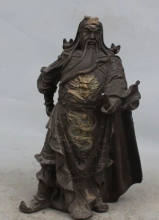 RHS0066 11" Chinese Bronze Gilt Stand Dragon Guan Gong Guan Yu Warrior God Sword Statue
RHS0066 11" Chinese Bronze Gilt Stand Dragon Guan Gong Guan Yu Warrior God Sword Statue