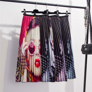 MNOGCC New-Coming Printing Patchwork Pattern High Elasticity Pleated High Street Style Women Skirts 2019 Summer
MNOGCC New-Coming Printing Patchwork Pattern High Elasticity Pleated High Street Style Women Skirts 2019 Summer
