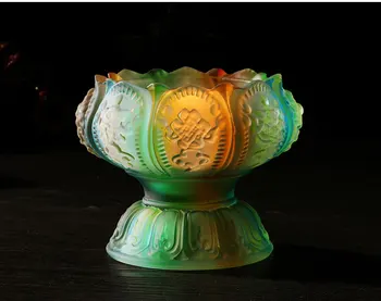 GOOD Wholesale Buddhist articles -efficacious HOME family Protection Talisman- Colored Glaze Lotus lamp holder Holy water cup 
GOOD Wholesale Buddhist articles -efficacious HOME family Protection Talisman- Colored Glaze Lotus lamp holder Holy water cup
