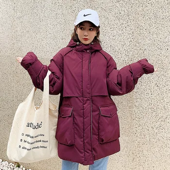 2019 women winter hooded warm coat lining hood contrast color cotton padded jacket female parka wadded Woman's winter jacket
2019 women winter hooded warm coat lining hood contrast color cotton padded jacket female parka wadded Woman's winter jacket