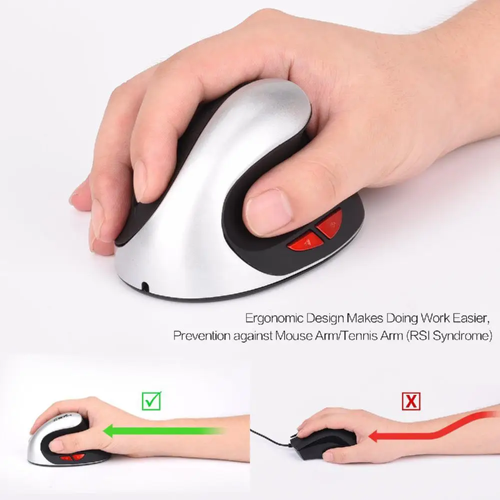 DSstyles Wireless Mouse 2.4GHz Ergonomic Game Vertical Mouse 2400DPI Prevention Wrist Pain USB Mouse for Laptop PC
DSstyles Wireless Mouse 2.4GHz Ergonomic Game Vertical Mouse 2400DPI Prevention Wrist Pain USB Mouse for Laptop PC