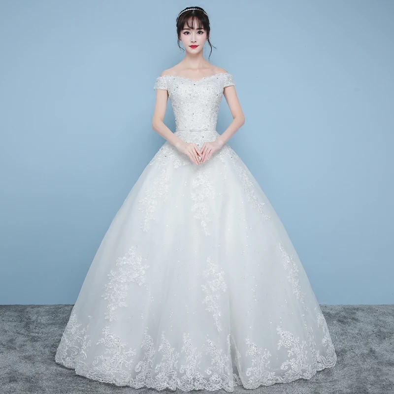 White Lace Appliques Ball Gown Cheap Wedding Dresses Off The Shoulder Short Sleeves Bridal Dresses Wedding Gowns trouwjurk
White Lace Appliques Ball Gown Cheap Wedding Dresses Off The Shoulder Short Sleeves Bridal Dresses Wedding Gowns trouwjurk