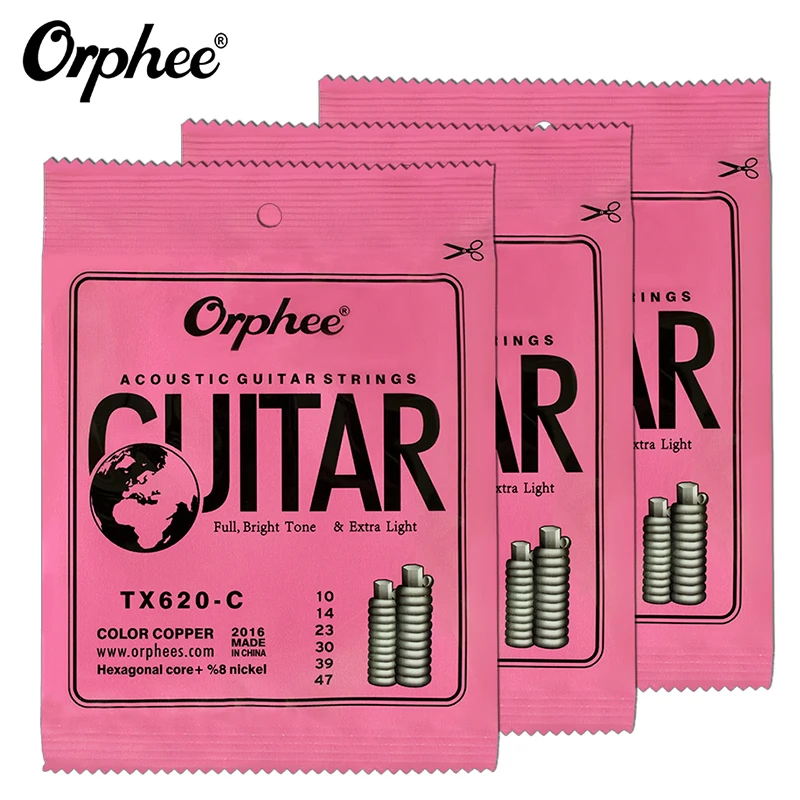 Orphee TX620-C Acoustic Guitar Strings Colorful Strings Hexagonal Carbon Steel Bronze Wound 1st-6th Strings
Orphee TX620-C Acoustic Guitar Strings Colorful Strings Hexagonal Carbon Steel Bronze Wound 1st-6th Strings