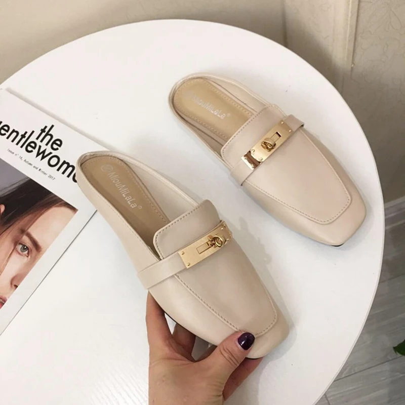 Hot Lock mules shoes woman 2019 new trendy brand korean flat slippers femme luxury closed toe slides babouche ladies loafer shoe
Hot Lock mules shoes woman 2019 new trendy brand korean flat slippers femme luxury closed toe slides babouche ladies loafer shoe