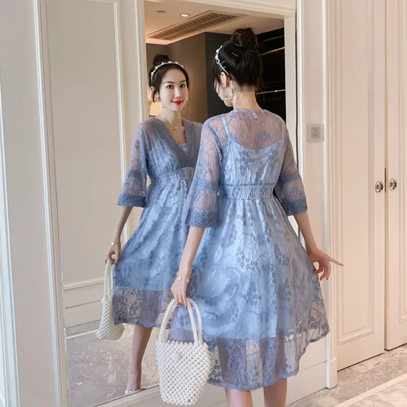 Summer High Waist Slim Maternity Lace Dresses Elegant Pregnancy Nursing Dresses Clothes for Pregnant Women V Neck Sexy Clothing
Summer High Waist Slim Maternity Lace Dresses Elegant Pregnancy Nursing Dresses Clothes for Pregnant Women V Neck Sexy Clothing