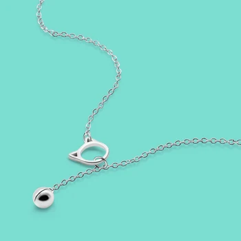Cute Female Silver Necklace 100% 925 Sterling Silver Cat Bell Pendant Clavicle Chain 40+4cm Size Solid Silver Jewelry Wife gift
Cute Female Silver Necklace 100% 925 Sterling Silver Cat Bell Pendant Clavicle Chain 40+4cm Size Solid Silver Jewelry Wife gift