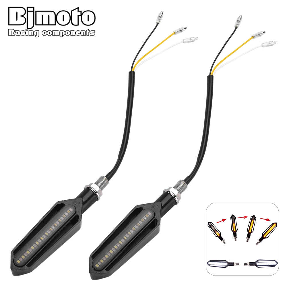 2pcs Motorcycle LED TurnSignal Lamp Sequential Flowing Indicator Light Blinker arrow lamp flicker red brake lamp white DRL light
2pcs Motorcycle LED TurnSignal Lamp Sequential Flowing Indicator Light Blinker arrow lamp flicker red brake lamp white DRL light