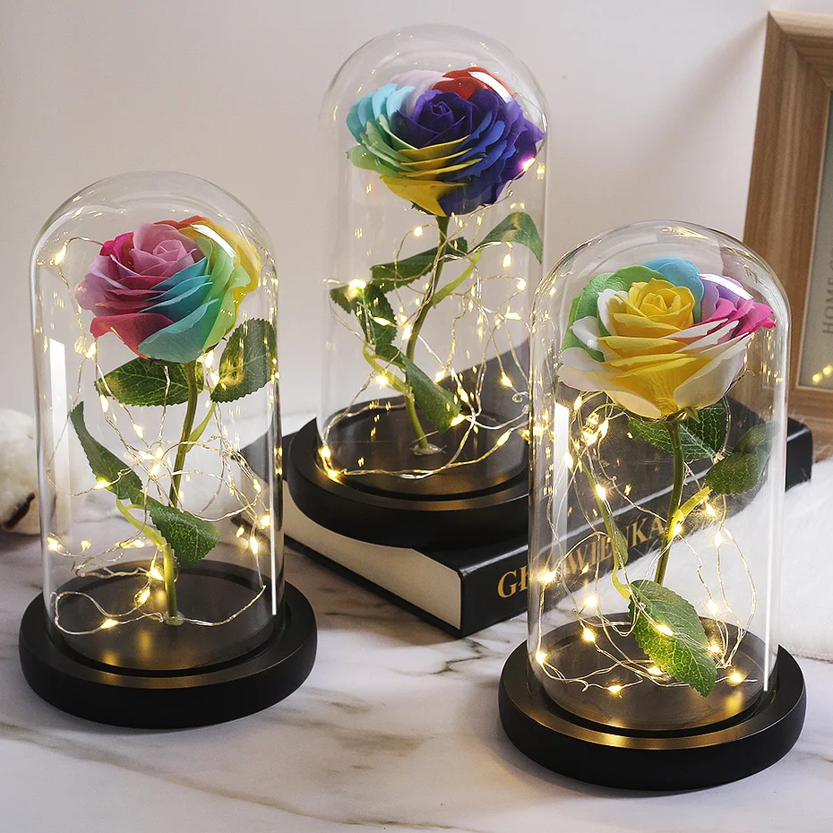 LED Lamp In Flask Glass Dome Artificial Flower with Eternal Battery Natural Real Madrid for Wedding Mother's Day Birthday Gift
LED Lamp In Flask Glass Dome Artificial Flower with Eternal Battery Natural Real Madrid for Wedding Mother's Day Birthday Gift