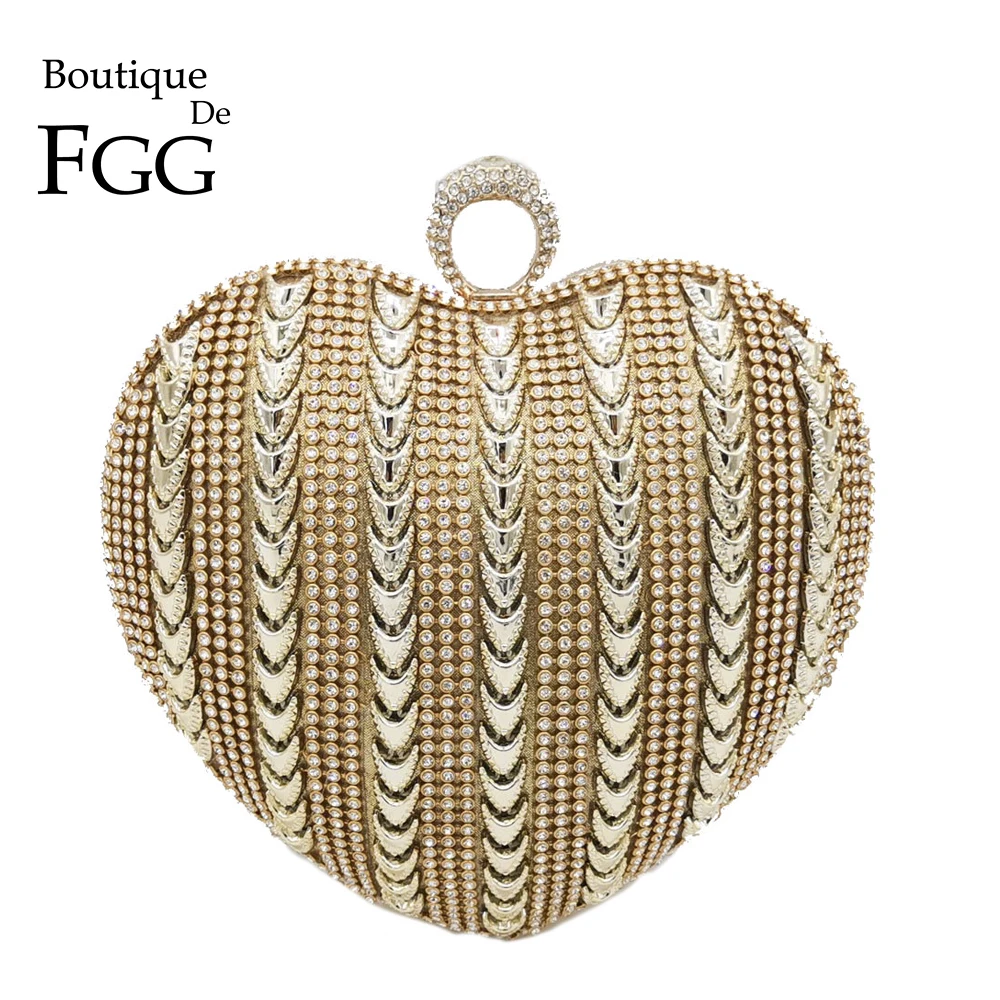 Boutique De FGG Finger Ring Women Crystal Heart Clutch Evening Bags Wedding Party Bridal Knucklebox Minaudiere Handbag and Purse
Boutique De FGG Finger Ring Women Crystal Heart Clutch Evening Bags Wedding Party Bridal Knucklebox Minaudiere Handbag and Purse