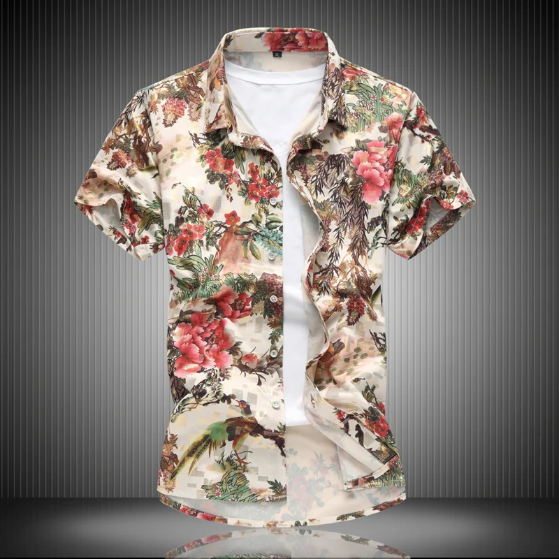 New 2019 summer chinese style fashion flower and bird print short sleeve shirt men mens business shirts 7xl chemise homme CS19-3
New 2019 summer chinese style fashion flower and bird print short sleeve shirt men mens business shirts 7xl chemise homme CS19-3