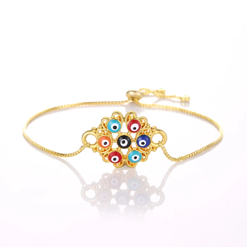 wholesale Women Evil Eye Jewelry Bracelet Vintage Gold-color Colorful Enamel Religious Turkish Evil Eye Charm Wristband Bracelet
wholesale Women Evil Eye Jewelry Bracelet Vintage Gold-color Colorful Enamel Religious Turkish Evil Eye Charm Wristband Bracelet
