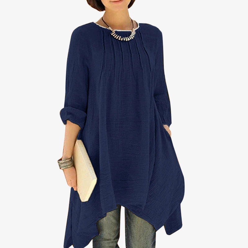Women's Irregular Long Sleeve Blouses Casual Loose O-neck Female Shirts Spring Autumn Fashion Solid Plus Size Lady Blouse Tops
Women's Irregular Long Sleeve Blouses Casual Loose O-neck Female Shirts Spring Autumn Fashion Solid Plus Size Lady Blouse Tops