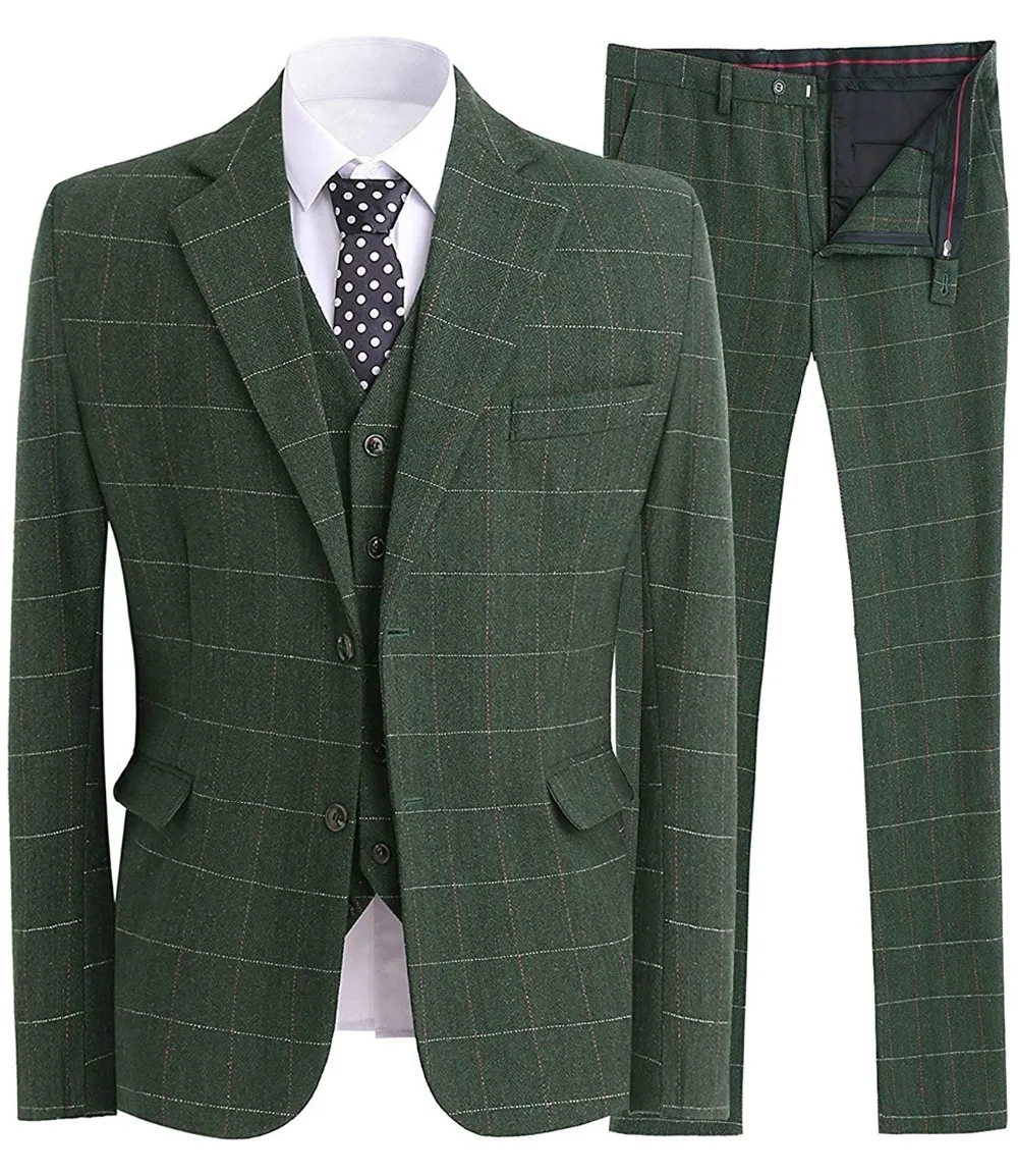 Men Suit New Slim Fit Classic Tuxedos Modern Plaid Suits Blazer 3 Piece Tweed wool Formal Business Suit Jacket
Men Suit New Slim Fit Classic Tuxedos Modern Plaid Suits Blazer 3 Piece Tweed wool Formal Business Suit Jacket