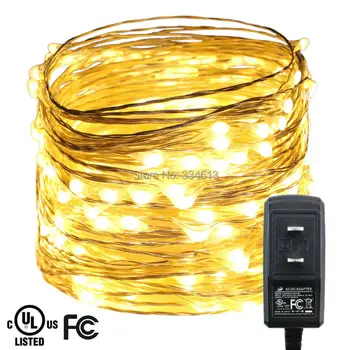 UL Corded 12M 39FT 120LEDs Silver Wire LED String Lights Garden Starry Lights Outdoor Christmas Fairy Lights + US/EU/UK Adapter
UL Corded 12M 39FT 120LEDs Silver Wire LED String Lights Garden Starry Lights Outdoor Christmas Fairy Lights + US/EU/UK Adapter