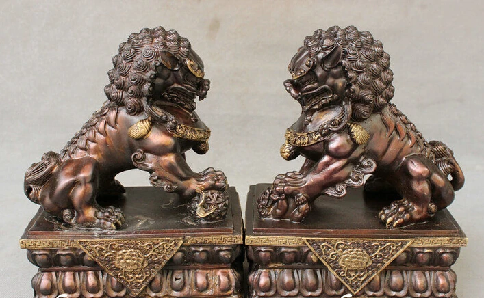 shitou 002822 10 Folk Chinese FengShui Bronze Gilt Guard Fu Foo Dog Lion Ball Seat Statue Pair discount 30% (C0324)
shitou 002822 10 Folk Chinese FengShui Bronze Gilt Guard Fu Foo Dog Lion Ball Seat Statue Pair discount 30% (C0324)