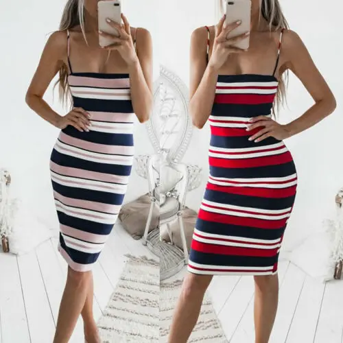 2019 Women Summer Boho Short Striped Dress Slim Evening Party Dresses Beach Sundress
2019 Women Summer Boho Short Striped Dress Slim Evening Party Dresses Beach Sundress