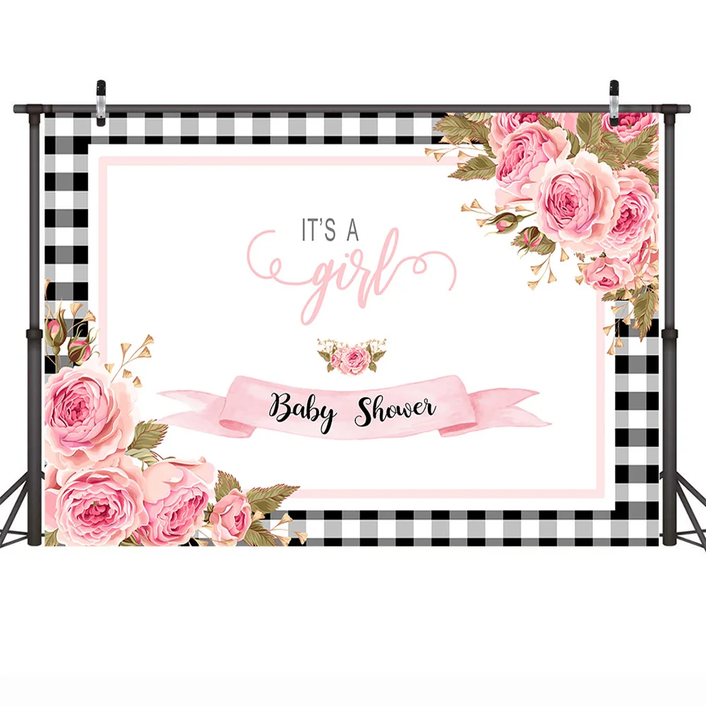 Mehofoto Newborn Baby Shower Photography Backdrop for Girl White and Black Plaid Background Pink Flowers Backdrops
Mehofoto Newborn Baby Shower Photography Backdrop for Girl White and Black Plaid Background Pink Flowers Backdrops