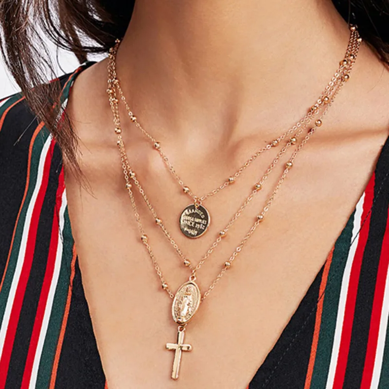 ZCHLGR Fashion Multiple Layers Cross Necklaces For Women Charm Gold Color Chokers Necklace Boho Collares Female Party Jewelry
ZCHLGR Fashion Multiple Layers Cross Necklaces For Women Charm Gold Color Chokers Necklace Boho Collares Female Party Jewelry