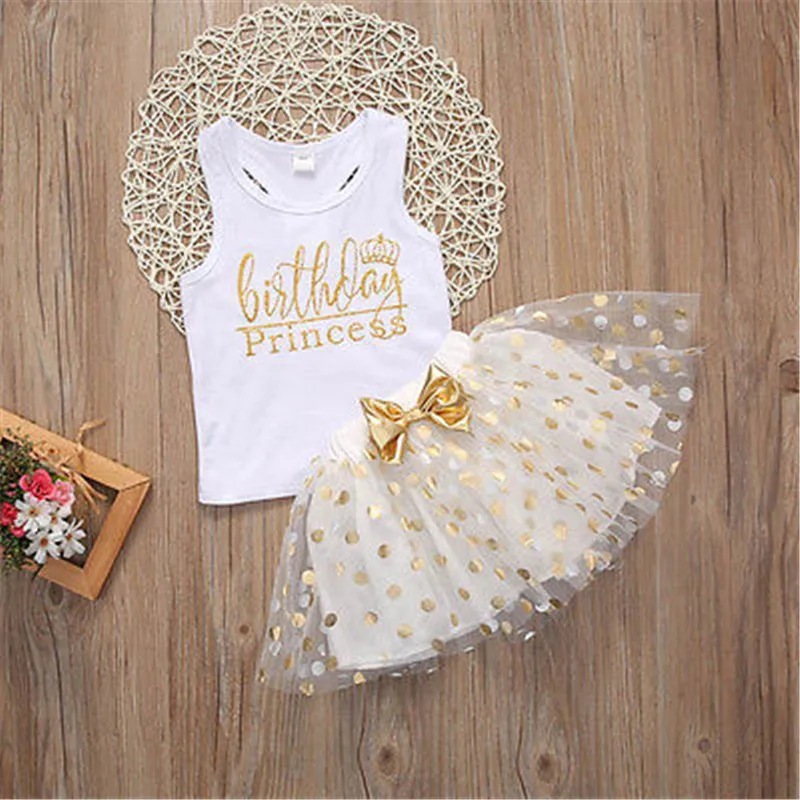 Kid Baby Girl Birthday Outfit Top Sleeveless T-shirt Party Skirt Princess Gifts Summer Girls Children Clothes Costume
Kid Baby Girl Birthday Outfit Top Sleeveless T-shirt Party Skirt Princess Gifts Summer Girls Children Clothes Costume