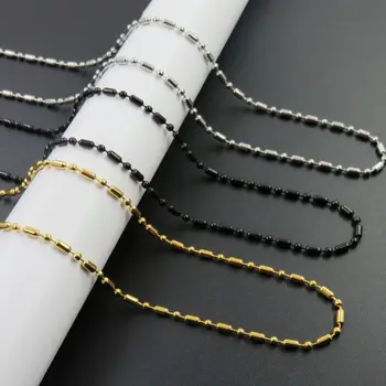 2.4mm*50cm 55cm 60cm Gold-color Black Color Stainless Steel Bamboo Chain Necklace Fashion Gift Jewelry
2.4mm*50cm 55cm 60cm Gold-color Black Color Stainless Steel Bamboo Chain Necklace Fashion Gift Jewelry