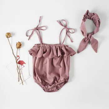 Korean Toddler Girls Ruffles Collars Striped Rompers With Bow Headbands Western Baby Kids Simple Casual Cotton Rompers #54
Korean Toddler Girls Ruffles Collars Striped Rompers With Bow Headbands Western Baby Kids Simple Casual Cotton Rompers #54