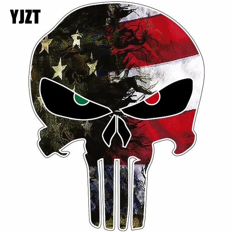 YJZT 10.8CMX14CM USA Flag Camo Small Punisher Skull Reflective Personalized Car Stickers Motorcycle Decals C1-6036
YJZT 10.8CMX14CM USA Flag Camo Small Punisher Skull Reflective Personalized Car Stickers Motorcycle Decals C1-6036