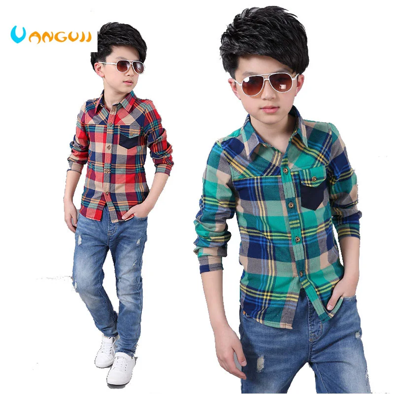 2017 Spring and Autumn Hot Child Shirt Color Lattice Pocket Stitching Boy Shirt 4-13 Year Old Slim Shirt
2017 Spring and Autumn Hot Child Shirt Color Lattice Pocket Stitching Boy Shirt 4-13 Year Old Slim Shirt