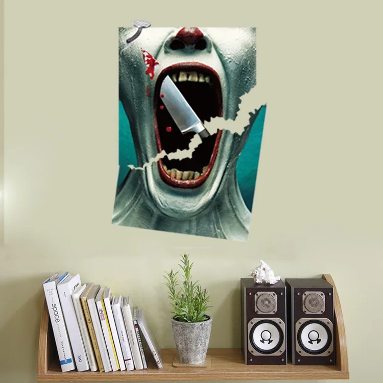 Halloween Party decoration Horrible wall decal detachable horror wallpaper decorative mural door stickers home | Обустройство дома